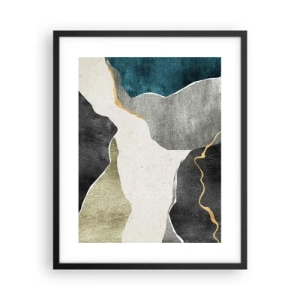 Poszter fehér keretben - Mozaik kompozíció aranyszállal - 40x50 cm