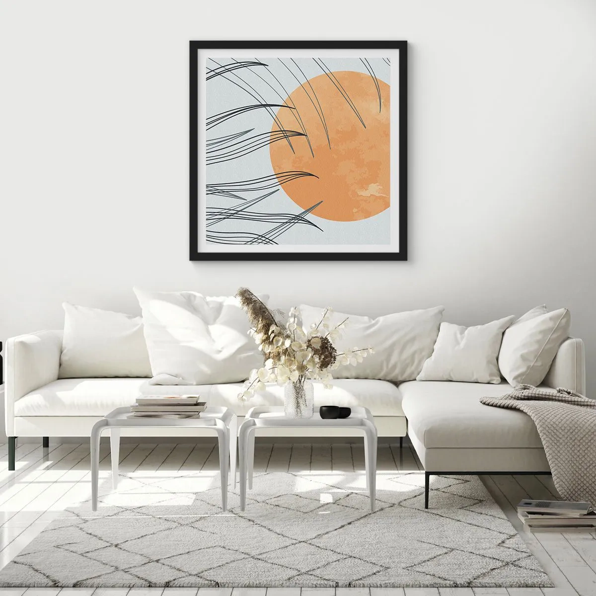 Poszter fehér keretben - Mindig a nap felé - 60x60 cm