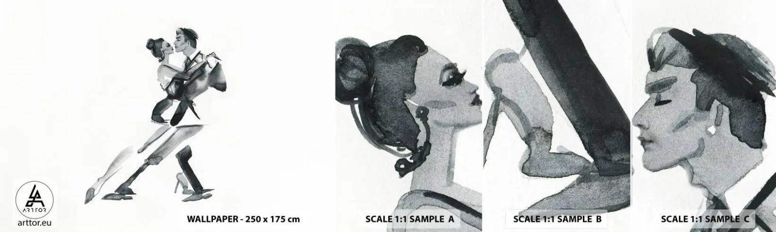 Fotótapéta Minta Öntapadós Deluxe Sticker - Egy ütemben - Tangó, Tánc, Táncos - 100x30 cm