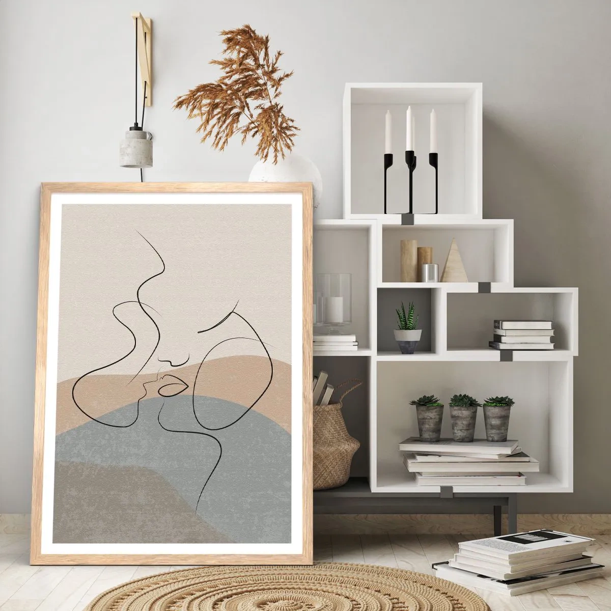 Poszter világos tölgy keretben - Mint egy ecsetvonás - 50x70 cm