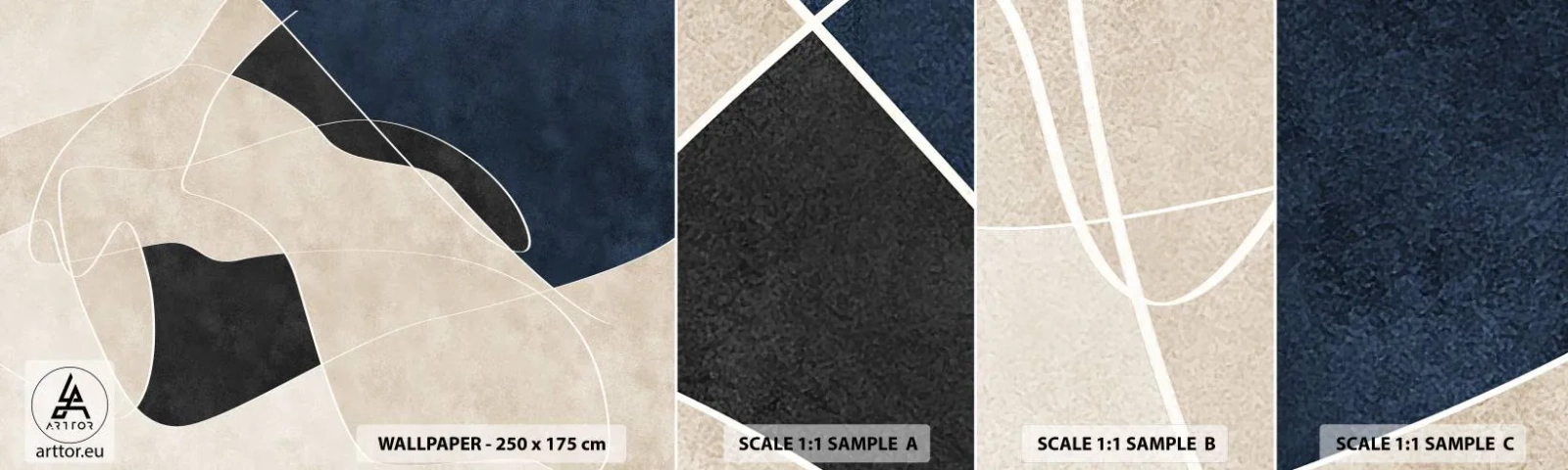 Fotótapéta Minta Standard Eco - Absztrakt kompozíció - az árnyalatok kontrasztja - Modern, Absztrakció, Darab - 100x30 cm