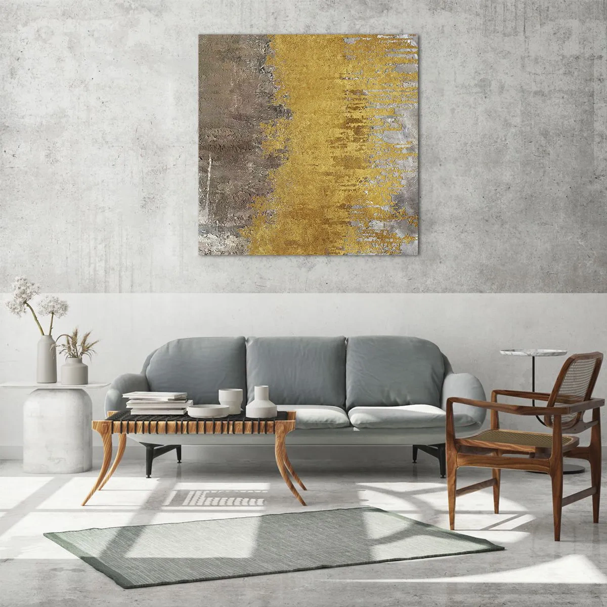 Üveg kép - Egy aranyszínű fuvallat - 40x40 cm