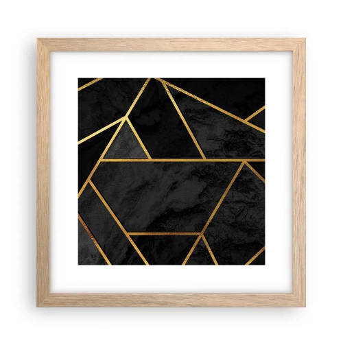 Poszter világos tölgy keretben - Sötétség és ragyogás - 30x30 cm
