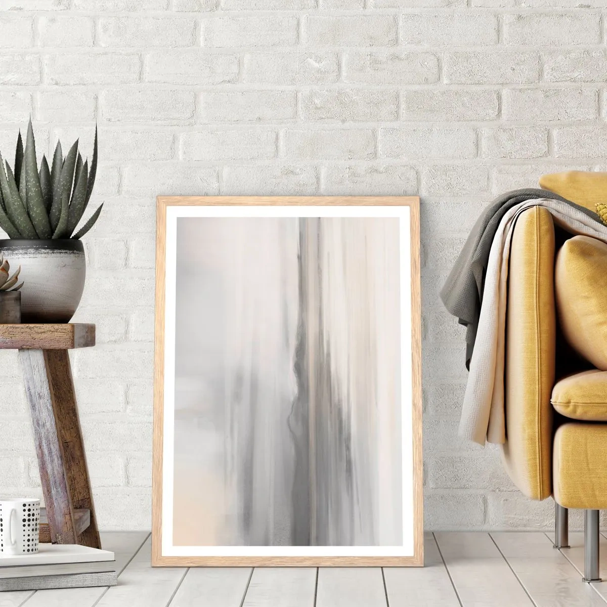 Poszter világos tölgy keretben - Gondolkodó távolság - 61x91 cm