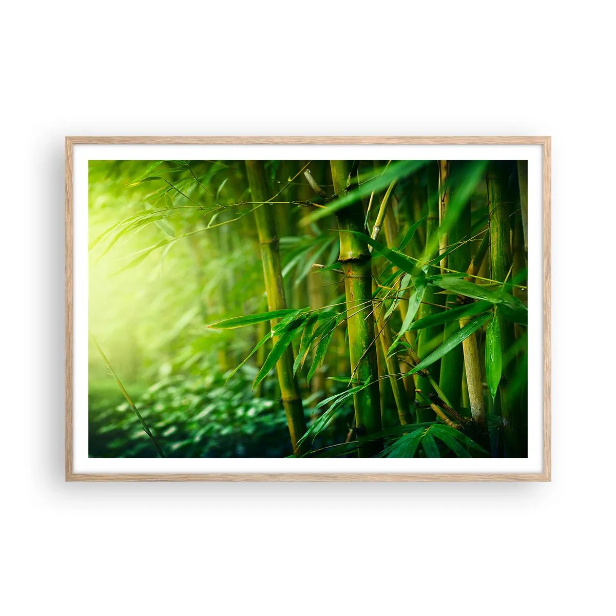 Poszter világos tölgy keretben - Megismerni magát a zöldet - 100x70 cm