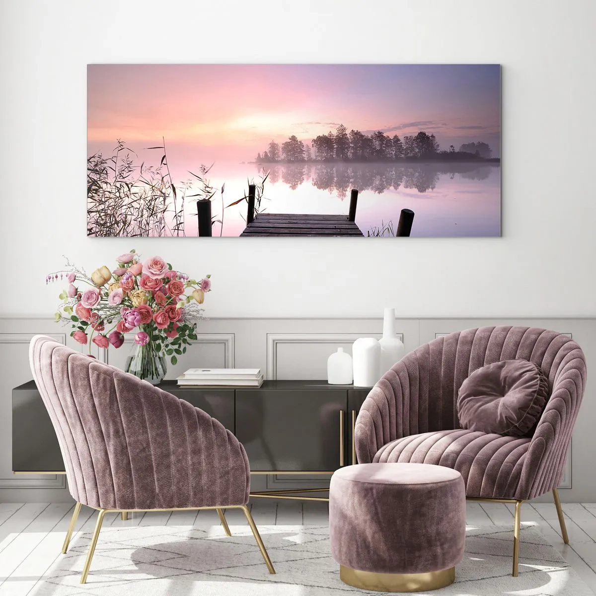 Üveg kép - A lila ködből... - 100x40 cm