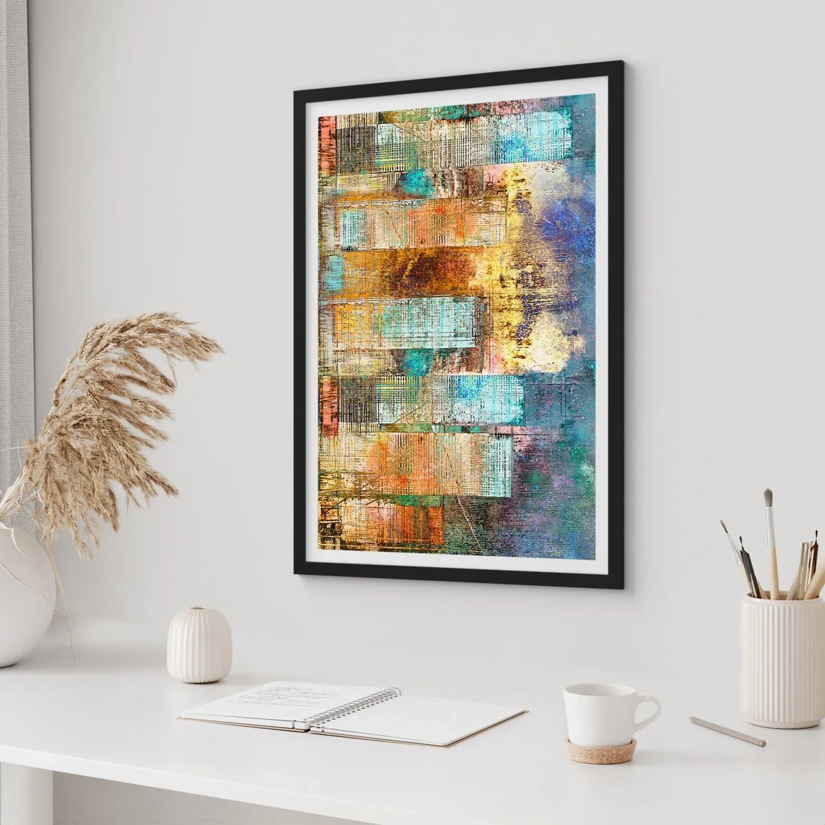 Poszter fehér keretben - Napfényes metropolisz - 40x50 cm