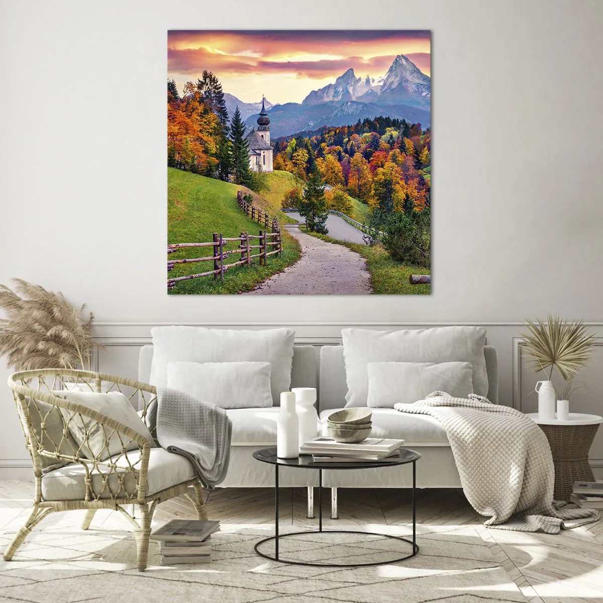 Üveg kép - Tájképszerű festmény - 70x70 cm
