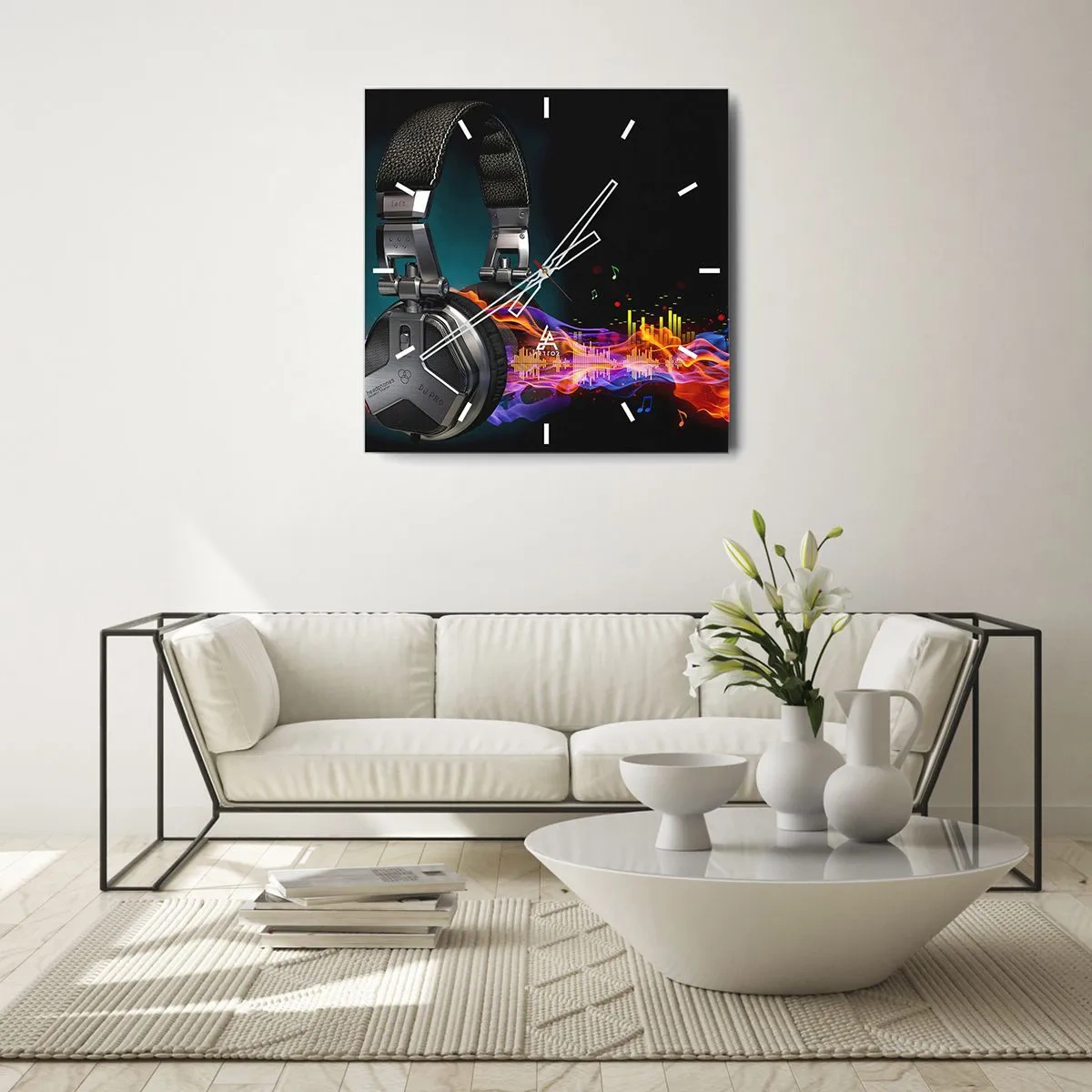 Falióra, Óra - A zene tüzében - 30x30 cm