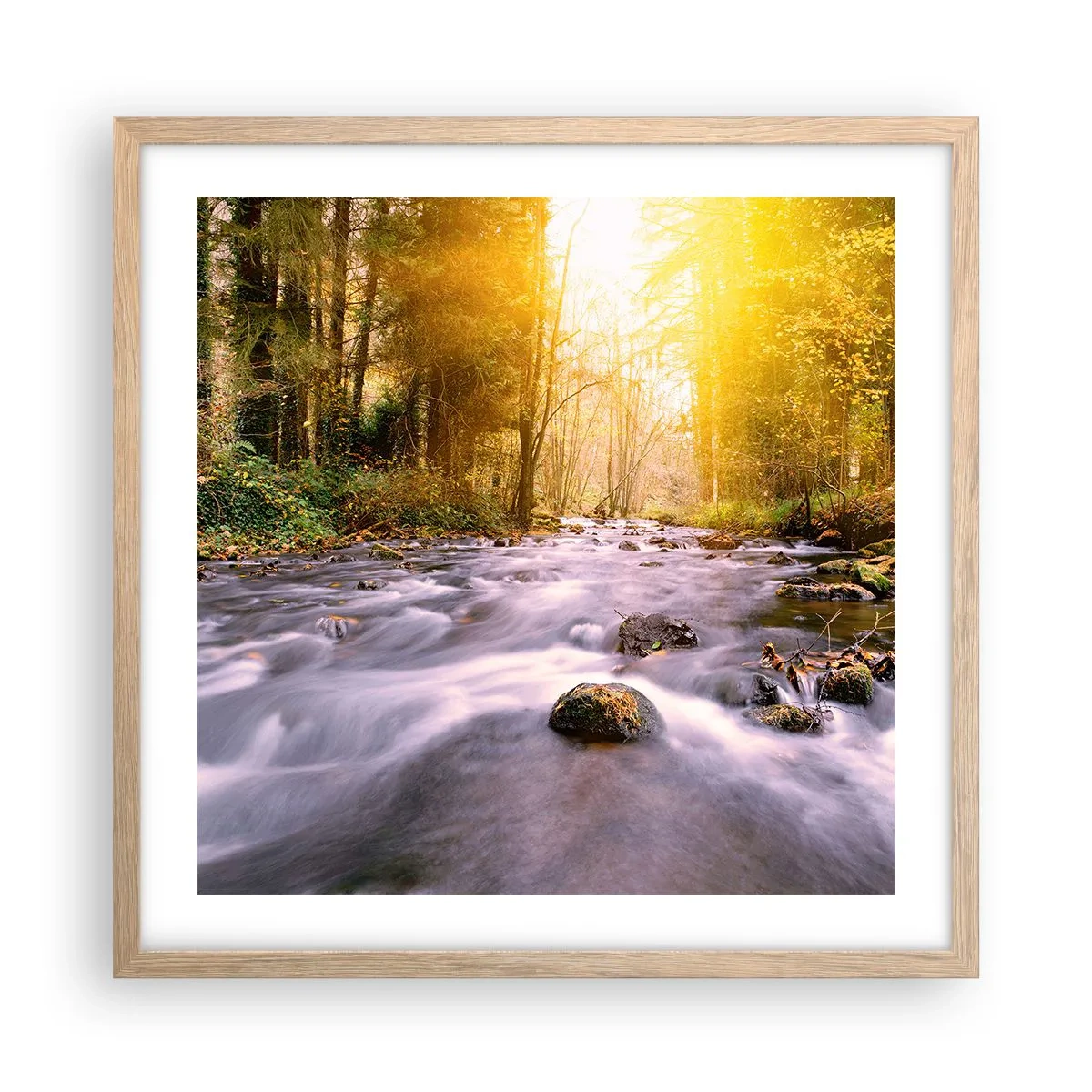 Poszter világos tölgy keretben - Malachit ezüst és arany keretben - 50x50 cm