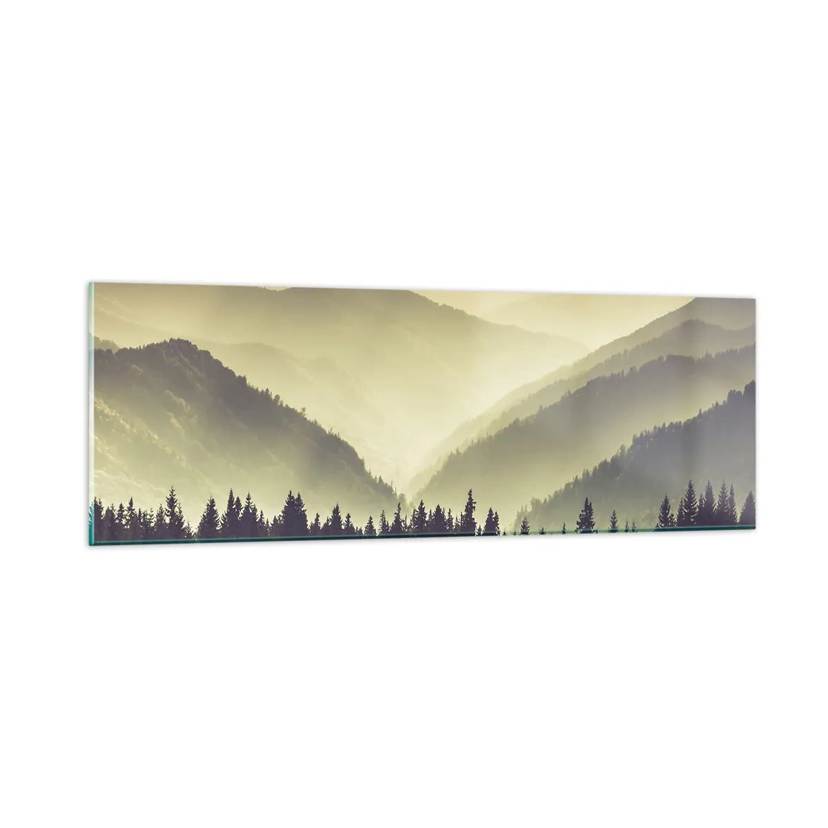 Üveg kép - Hegyeken túl… - 90x30 cm