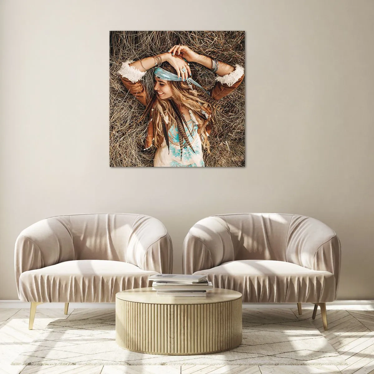 Üveg kép - Útban a szerelem nyara felé - 70x70 cm