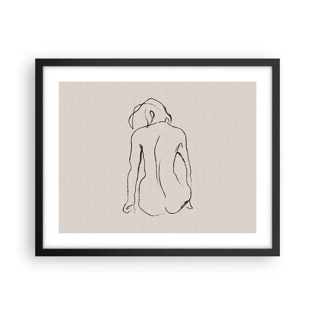 Poszter fehér keretben - Lány meztelenül - 50x40 cm