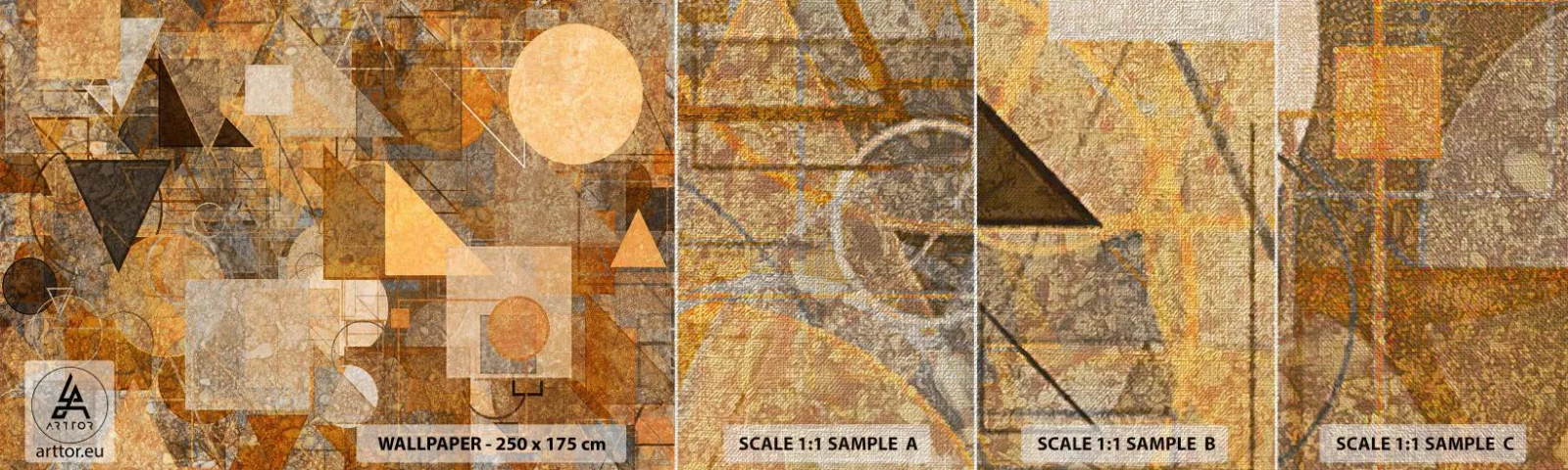 Fotótapéta Minta Premium Canvas - Kubikus bronz tanulmánya - Absztrakció, Darab, Modern művészet - 100x30 cm