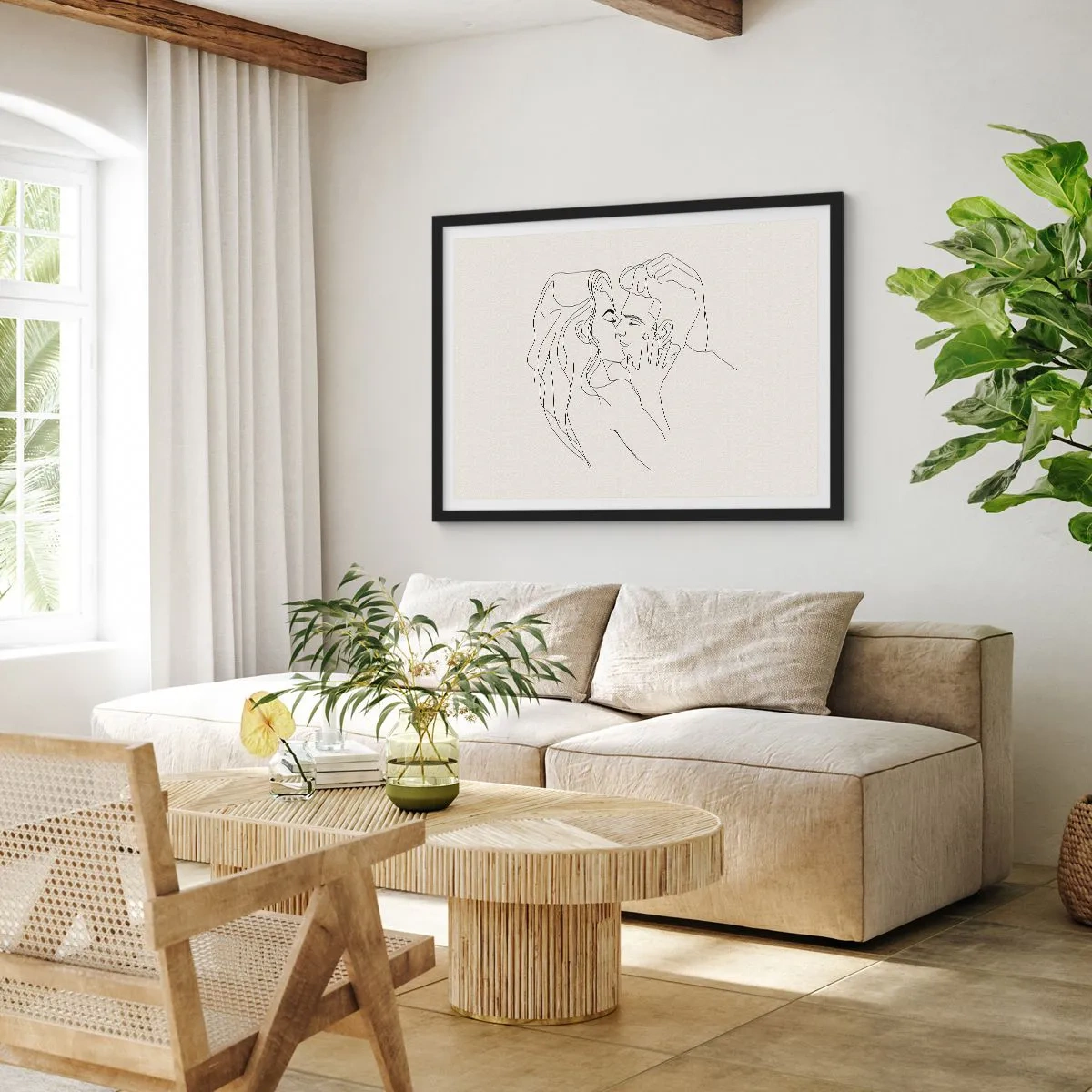 Poszter fehér keretben - Összegabalyodva az érzésben - 40x30 cm