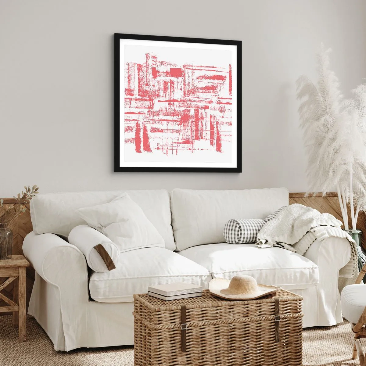 Poszter fehér keretben - A vörös város - 60x60 cm
