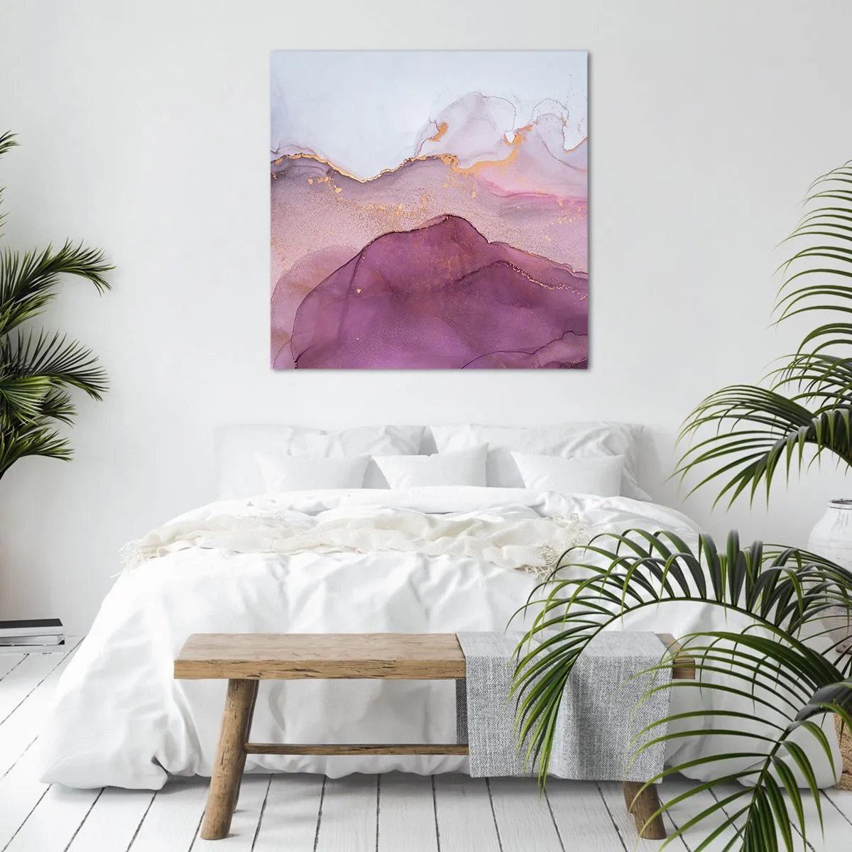 Vászonkép - Lila és orgonaszínű hullámok - 40x40 cm