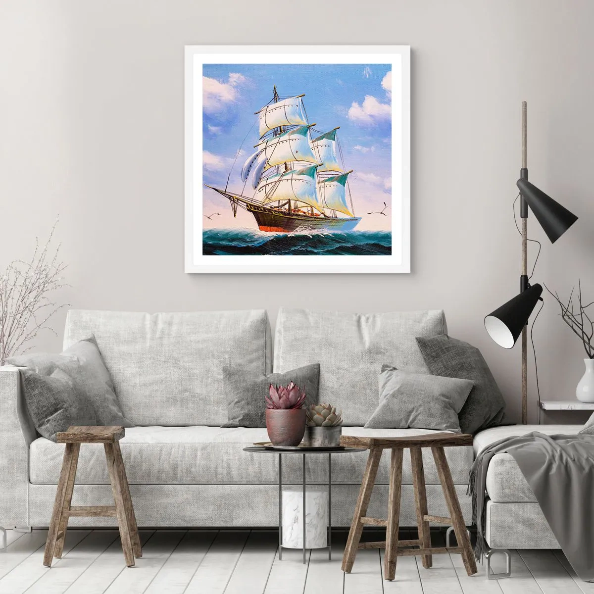 Poszter fekete keretben - Büszkén a széllel - 60x60 cm