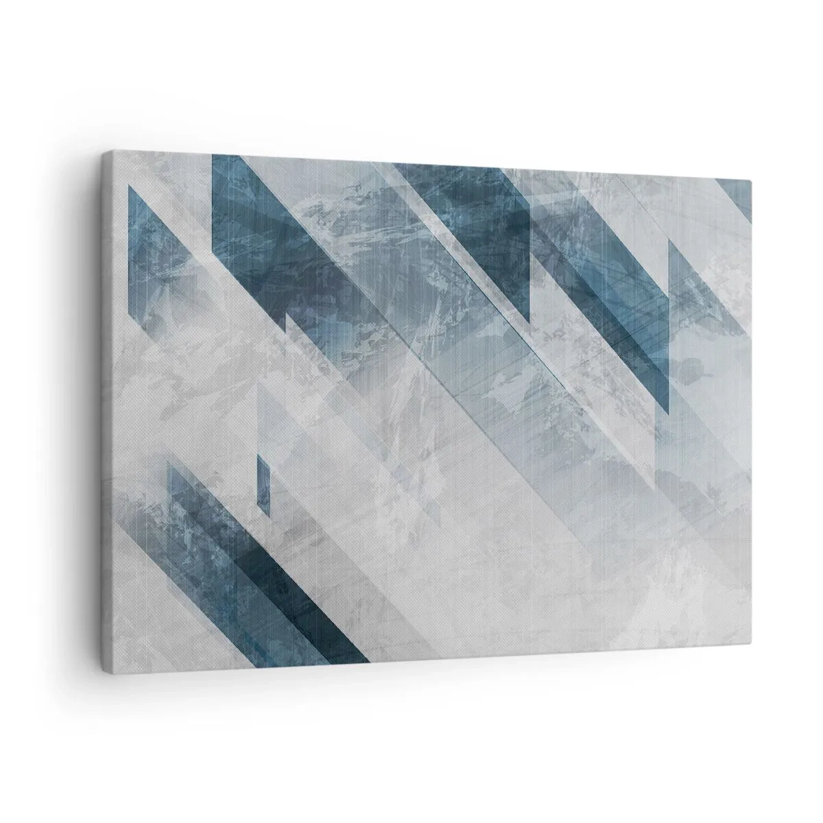 Vászonkép - Absztrakt vonalak szürke és kék árnyalatokban - 70x50cm - Térkompozíció - szürke mozgás - Modern fali dekoráció nappalihoz és hálószobához ARTTOR