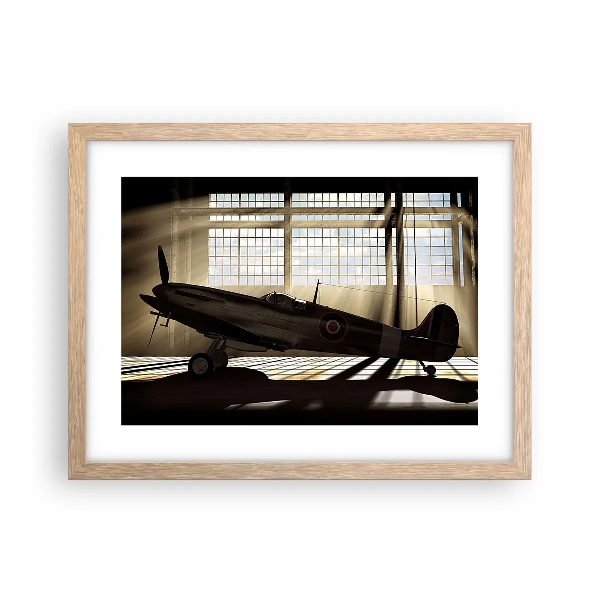Poszter világos tölgy keretben - Harcos pihenése - 40x30 cm