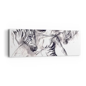 Vászonkép - Tánc a zebrákkal - 90x30 cm