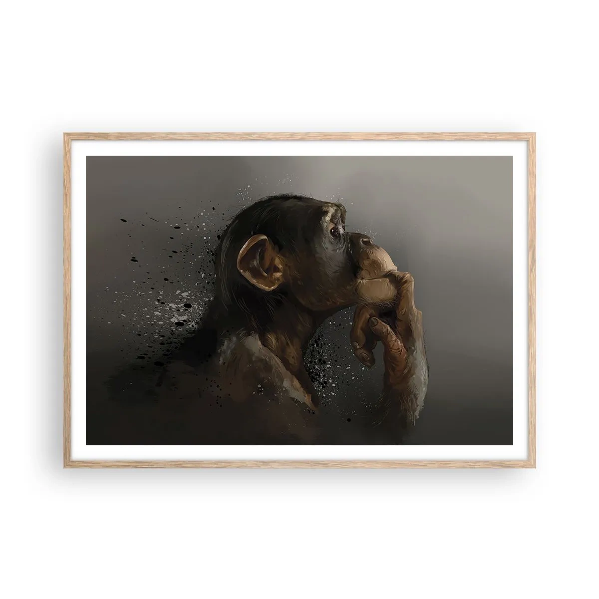 Poszter világos tölgy keretben - Biztosan gondolkodó - 100x70 cm