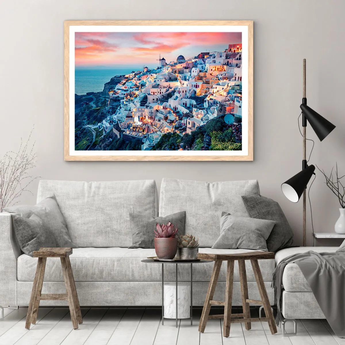 Poszter világos tölgy keretben - Nagyszerű görög vakációd - 91x61 cm