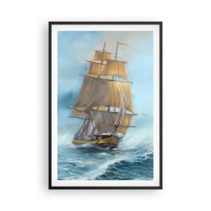 Poszter fehér keretben - A hullámok hullámzása - 61x91 cm