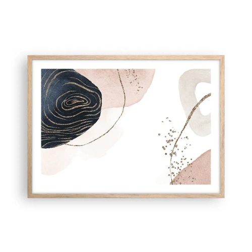 Poszter világos tölgy keretben - Minden folyik - 70x50 cm