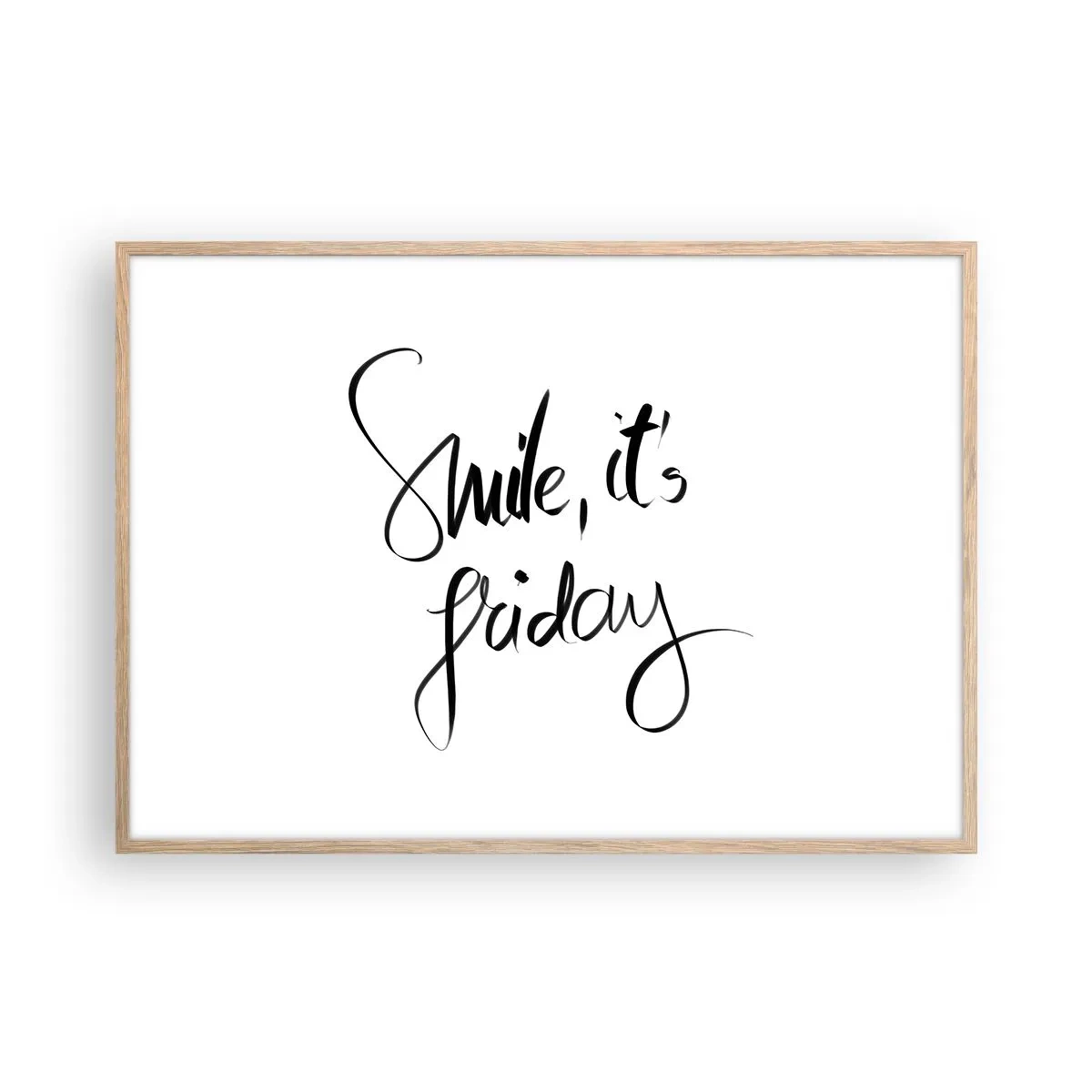 Poszter világos tölgy keretben - Igazi öröm - 100x70 cm