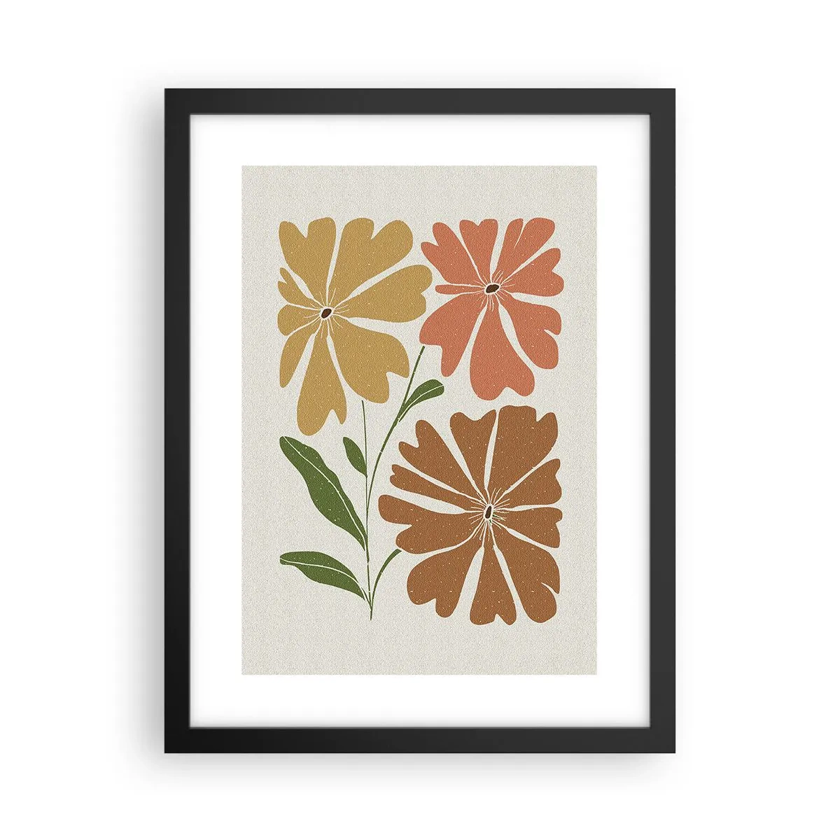 Poszter fehér keretben - Természet és geometria - 30x40 cm