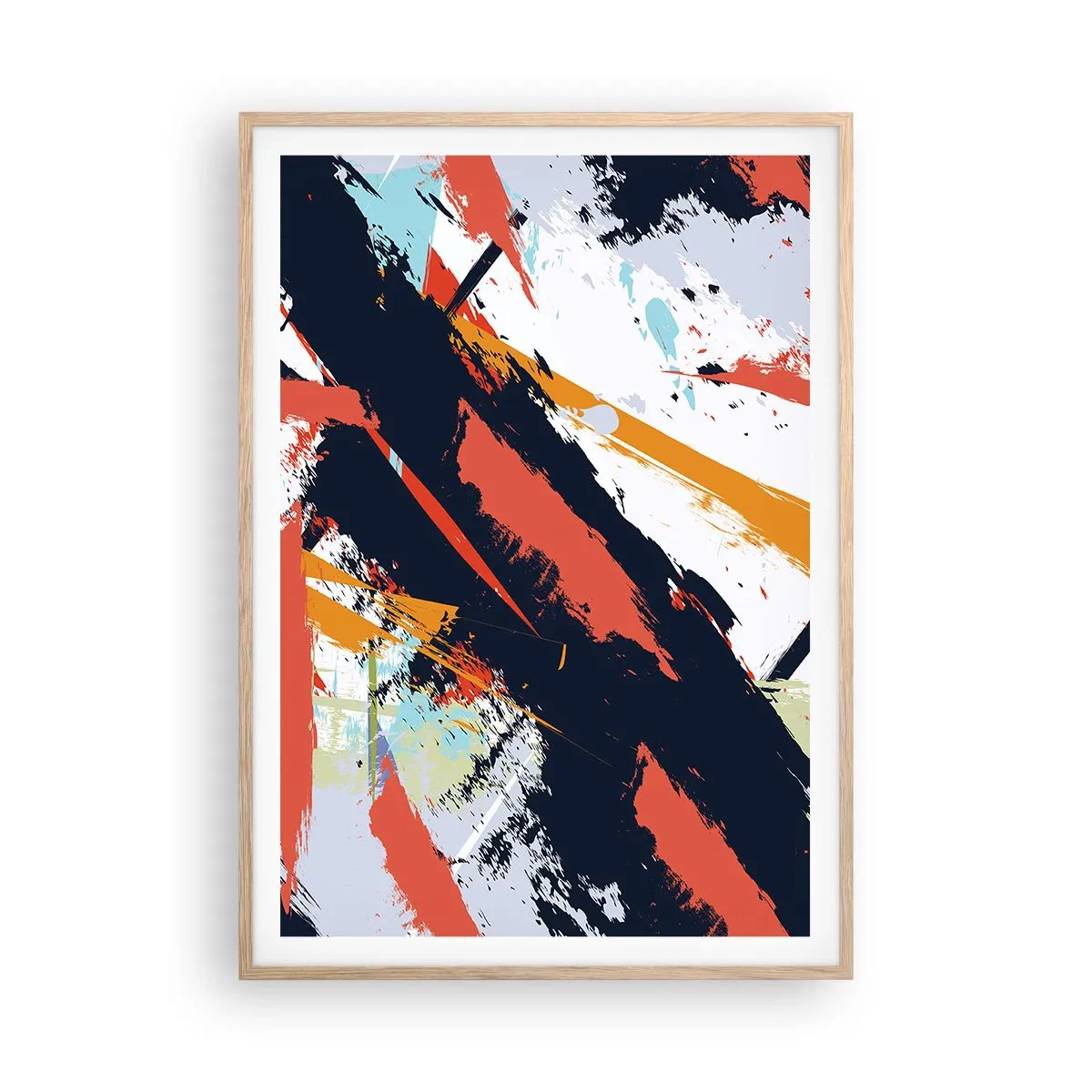 Poszter világos tölgy keretben - Dinamikus kompozíció - 70x100 cm