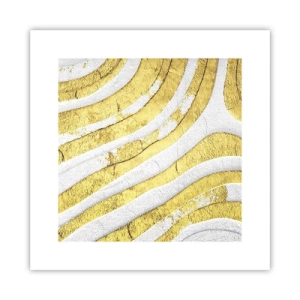 Poszter - Kompozíció fehér és arany színben - 30x30 cm