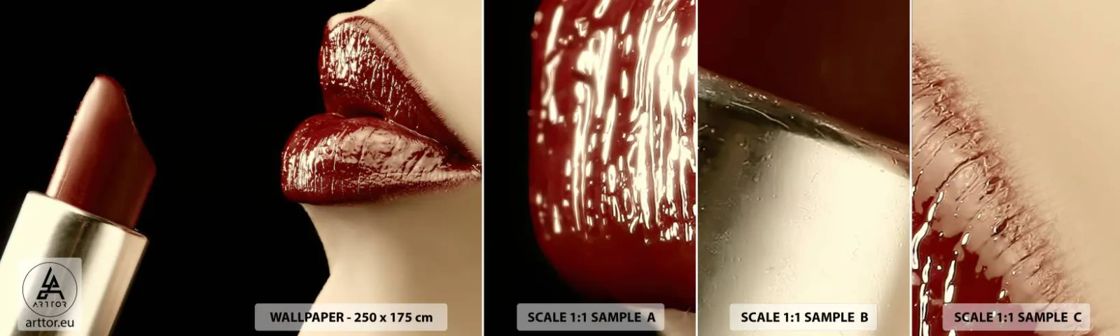 Fotótapéta Minta Standard Eco - A kármin érzékisége és ragyogása - Emberek, Nő, Smink - 100x30 cm