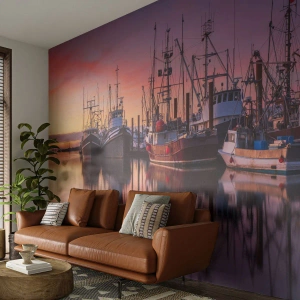 Fotótapéta Premium Sand - Másnap előtt - Halászkikötő, Csónakok, Halászat - 300x210 cm