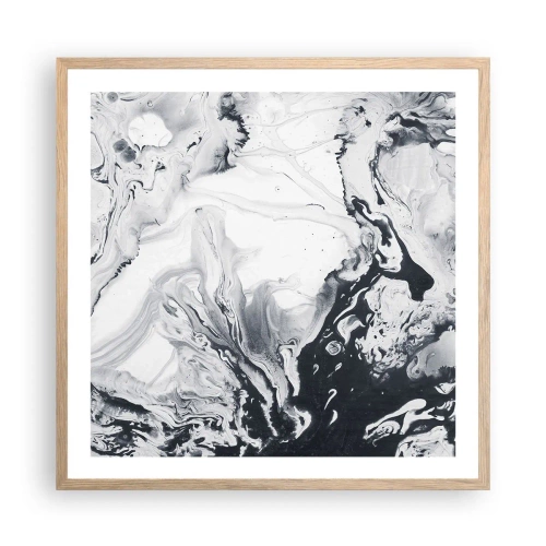 Poszter világos tölgy keretben - A Föld belseje - 60x60 cm