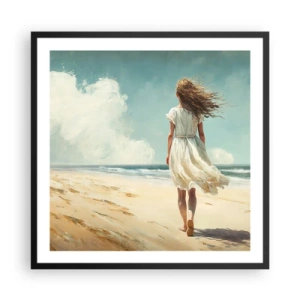 Poszter fehér keretben - Találkozás a nappal és a széllel - 60x60 cm