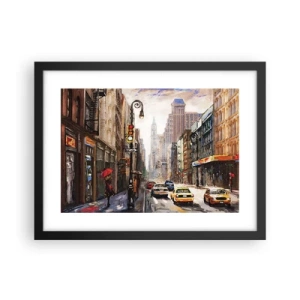 Poszter fehér keretben - New York – esőben is színes - 40x30 cm
