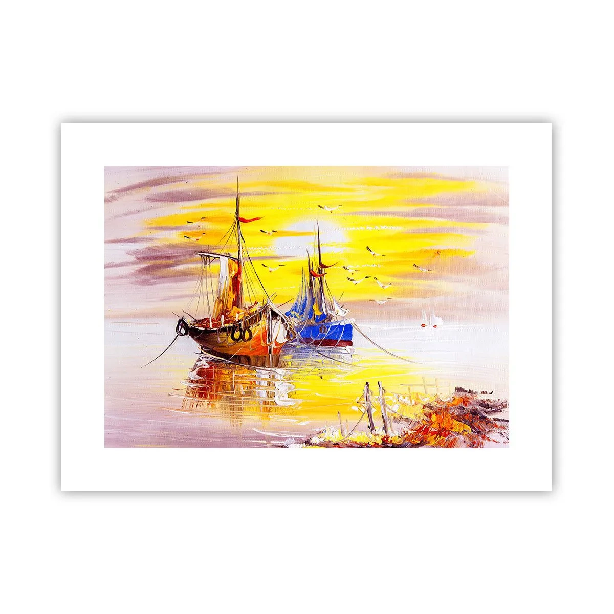 Poszter - Megérdemelt pihenés a kikötőben - 40x30 cm