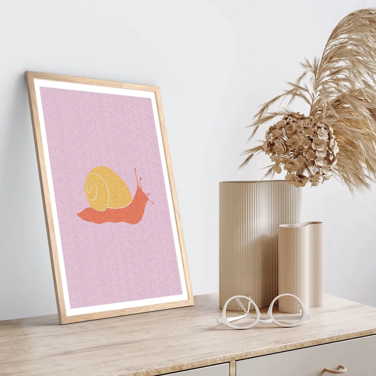 Poszter világos tölgy keretben - Nem kell sietni - 40x50 cm