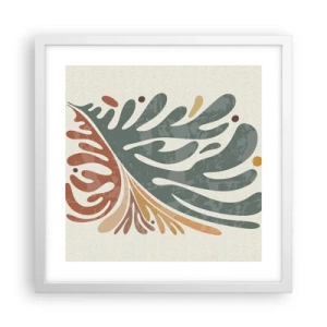 Poszter fekete keretben - Többszínű levél - 40x40 cm