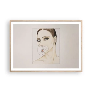 Poszter világos tölgy keretben - Az elegancia és a szépség szimbóluma - 100x70 cm