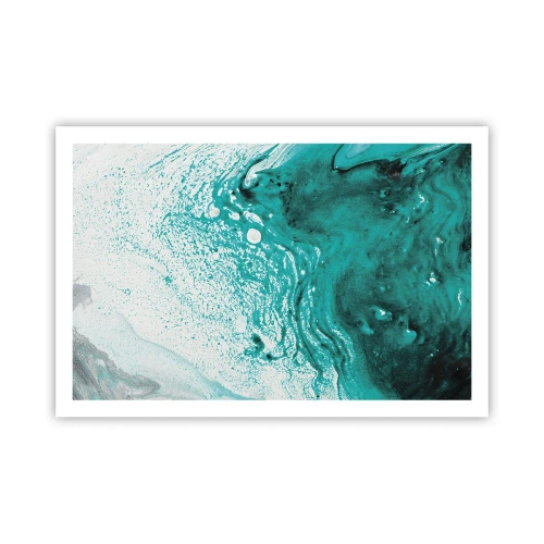 Poszter - Elolvadni fehérben és türkizben  - 91x61 cm