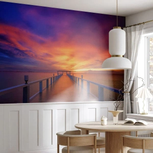 Fotótapéta Premium Canvas - Vég nélkül - Tájkép, Móló, Napnyugta - 300x210 cm