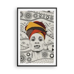 Poszter fehér keretben - Afrikai portré - 61x91 cm