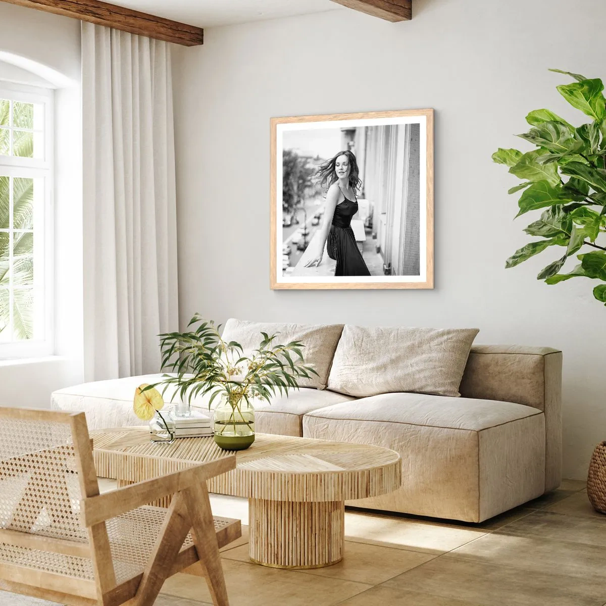 Poszter világos tölgy keretben - Biztosan párizsi - 60x60 cm