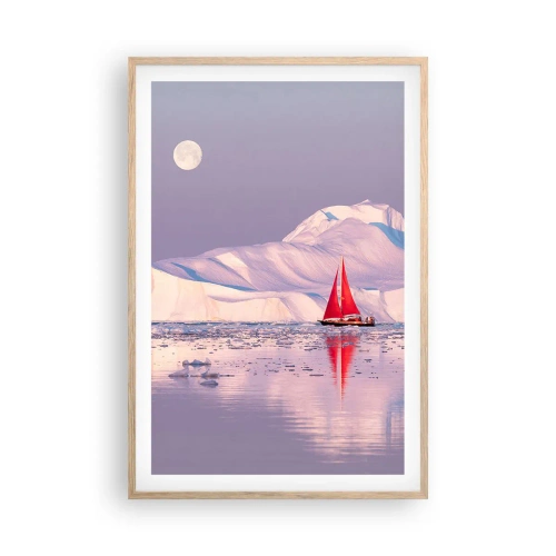 Poszter világos tölgy keretben - A vitorla melege, a jég hidege - 61x91 cm