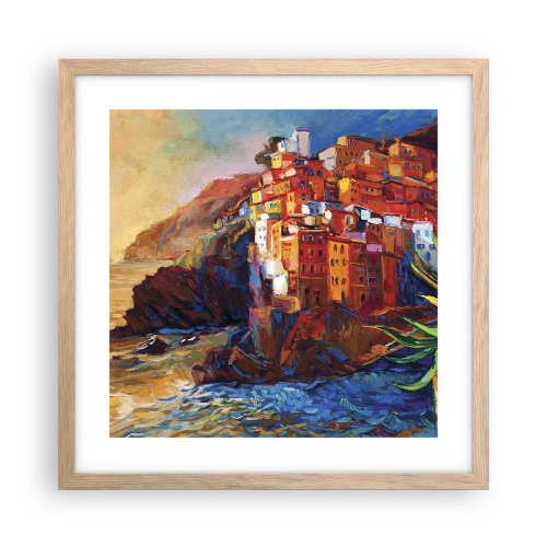 Poszter világos tölgy keretben - Olasz hangulatok - 40x40 cm