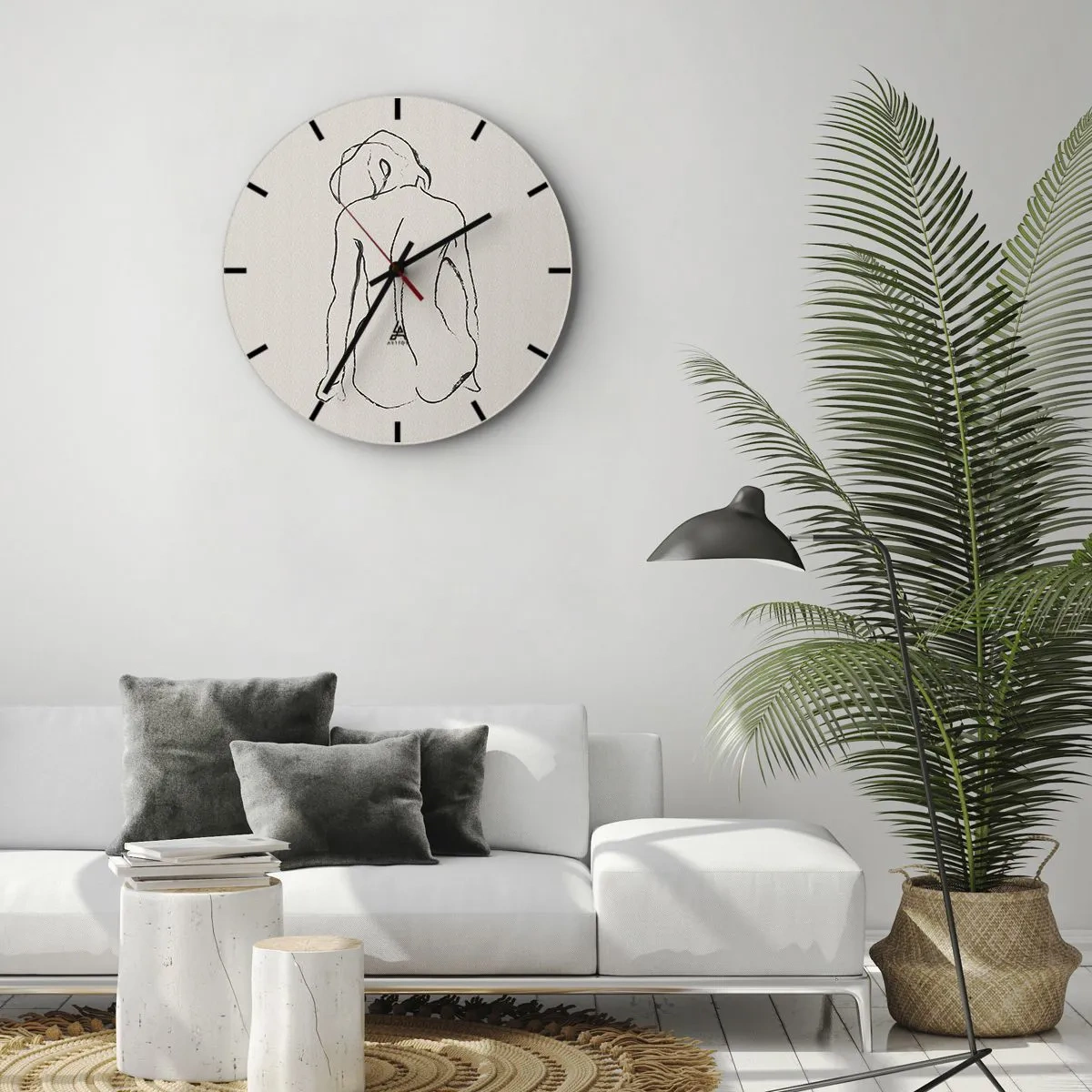 Falióra, Óra - Lány meztelenül - 40x40 cm