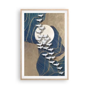 Poszter világos tölgy keretben - Szabadság, vándorlás, közösség - 61x91 cm